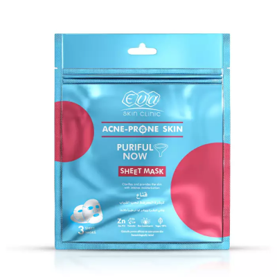 EVA SKIN CLINIC ACNE PRONE SKIN PURIFUL SHEET MASK 42ML 3 SHEET MASKS 